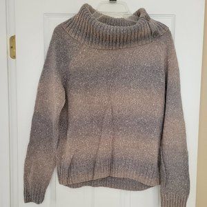 Women's Cowl Neck Striped Sweater Size M